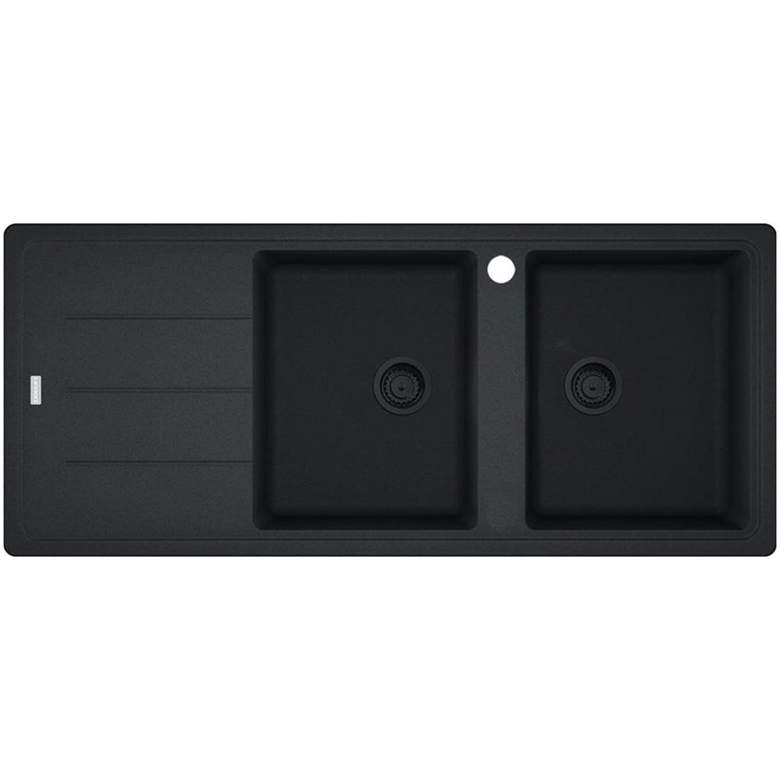 Franke Basis Double Bowl Sink Kit, Matte Black, Left Hand
