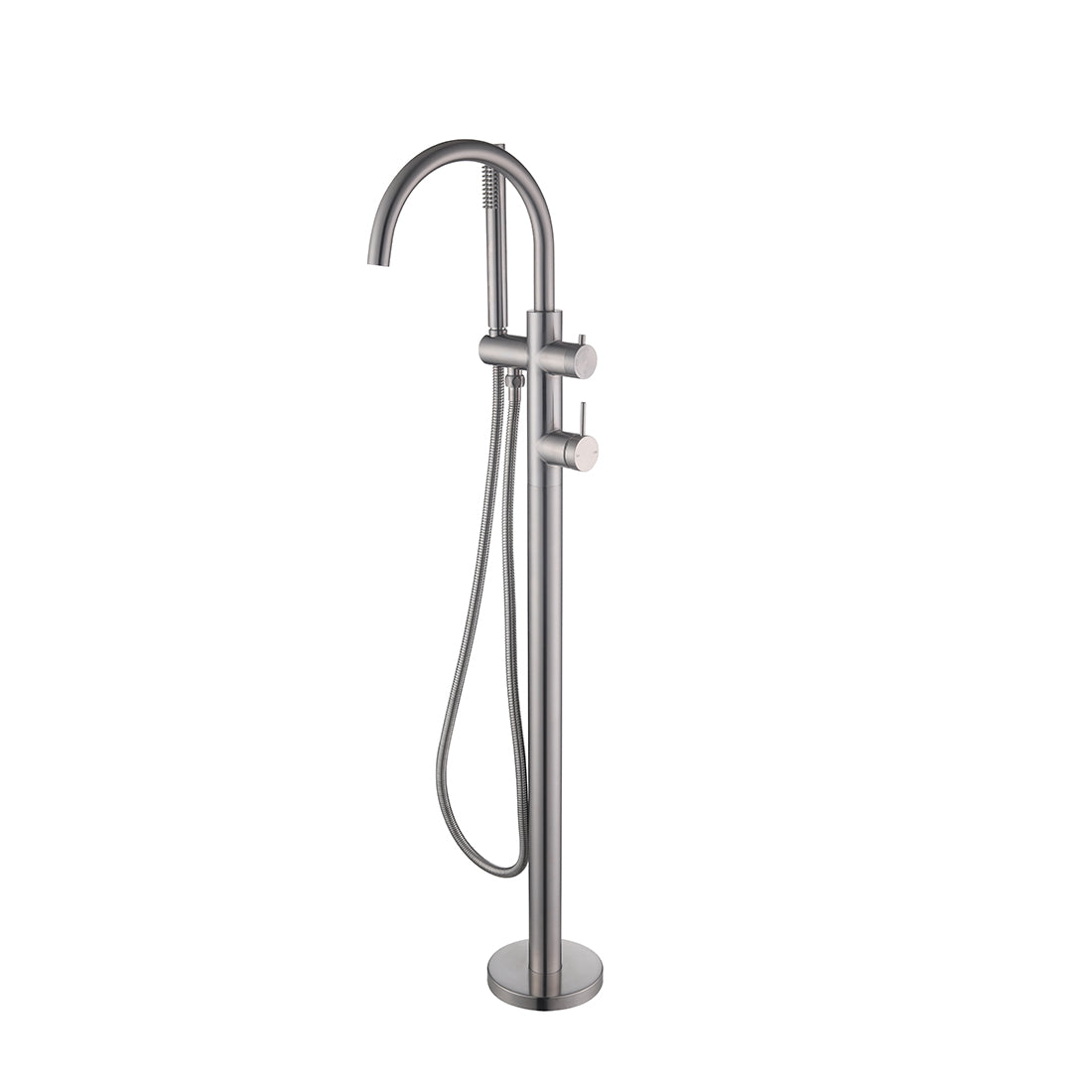 Bella Vista Mica Freestanding Bath Mixer with Hand Shower Brushed Nickel