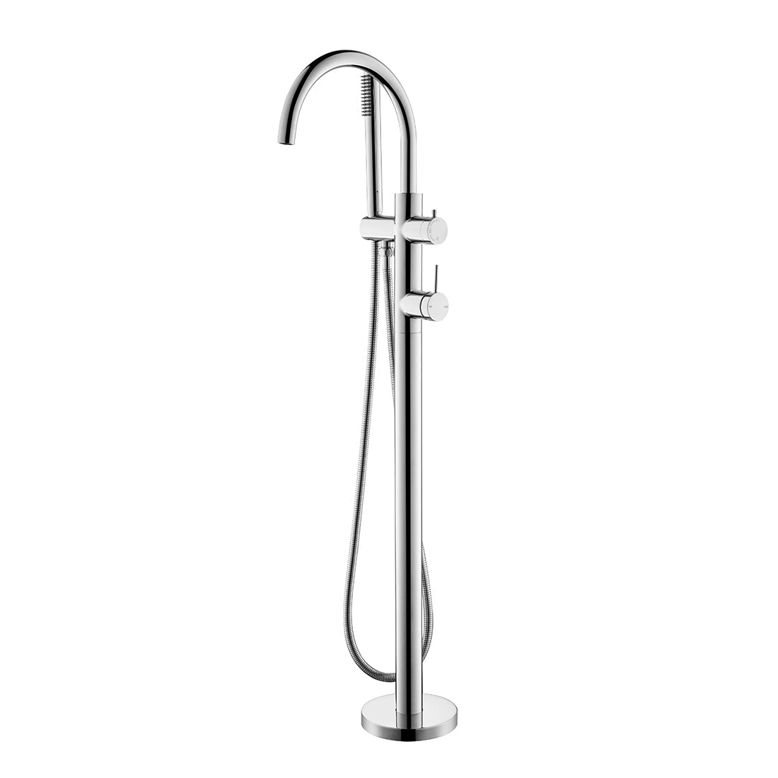 Bella Vista Mica Freestanding Bath Mixer with Hand Shower Chrome