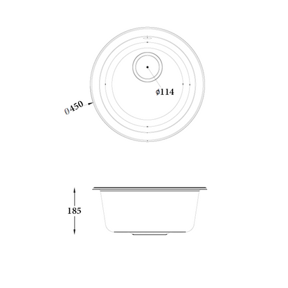 Sierra Composite Round Kitchen Sink in Matt Black