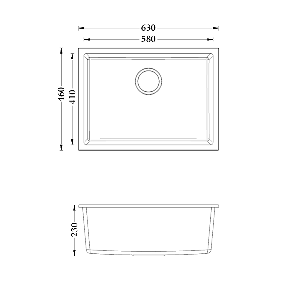 Sierra Composite Single Bowl Kitchen Sink in Matt Black