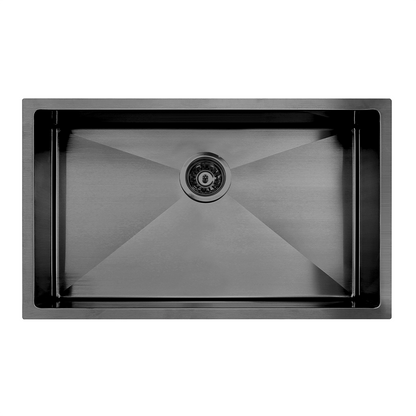 Atlas Handmade Single Bowl Kitchen Sink in Gunmetal Black