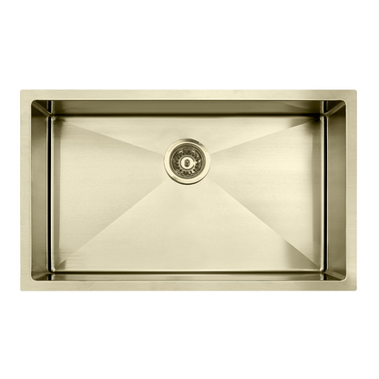 Atlas Handmade Single Bowl Kitchen Sink in Brushed Gold