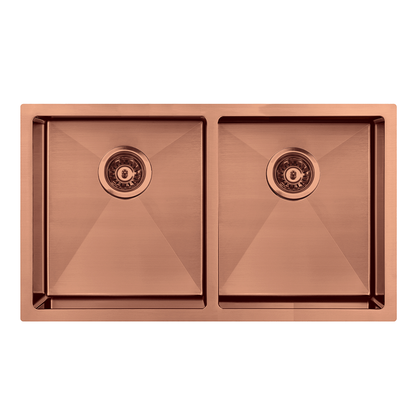 Atlas Handmade Double Bowl Kitchen Sink in Copper