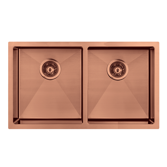 Atlas Handmade Double Bowl Kitchen Sink in Copper