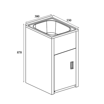 Tulsa Laundry Trough with Metal Cabinet (27 litre)