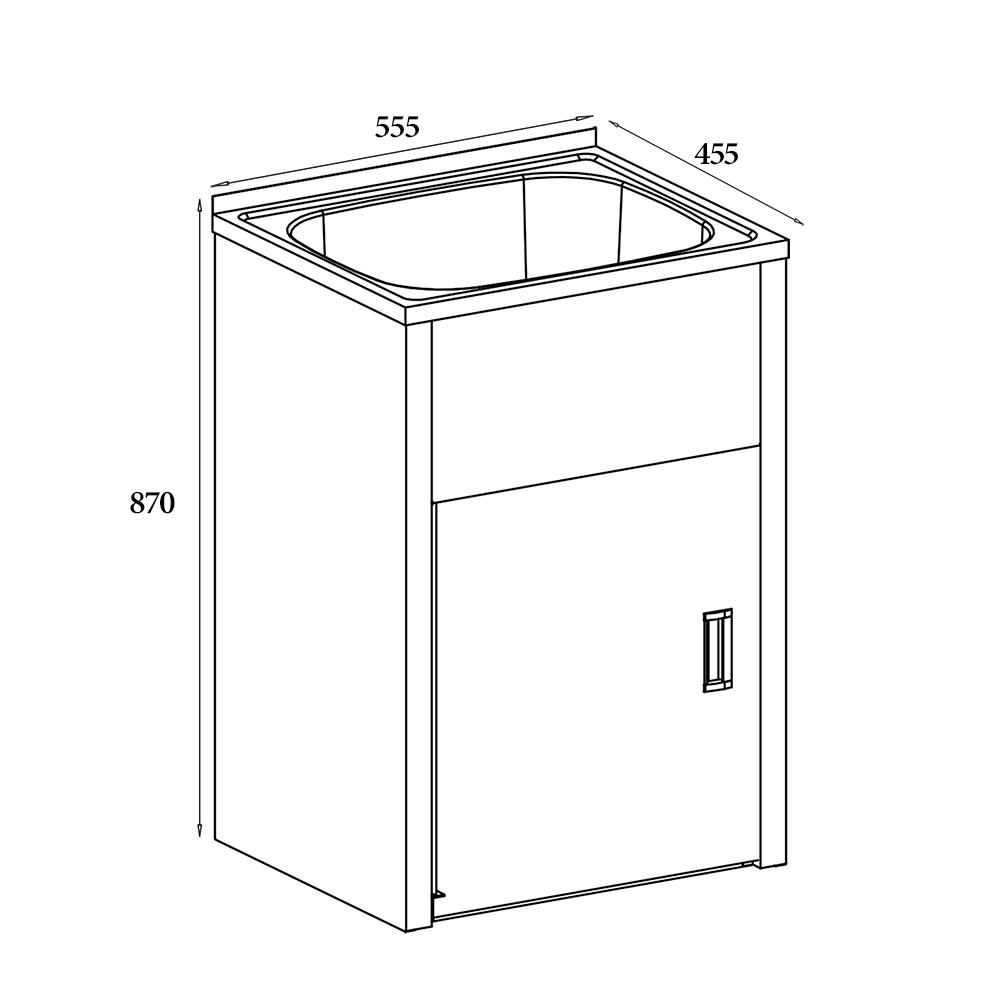 Tulsa Laundry Trough with Metal Cabinet (35 Litre)