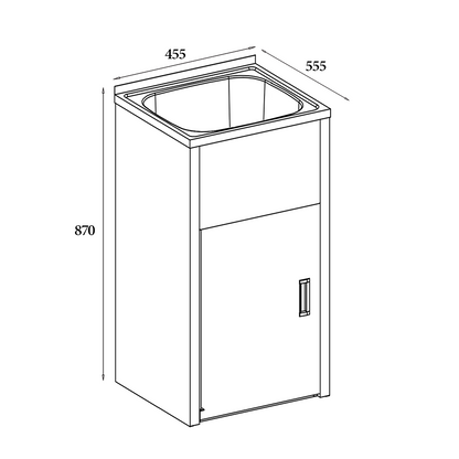 Tulsa Laundry Trough with Metal Cabinet (35 Litre)