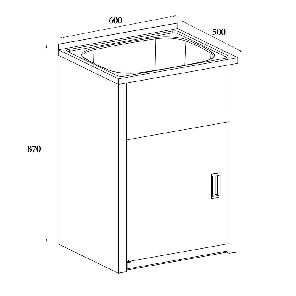 Tulsa Laundry Trough with Metal Cabinet (45 Litre)