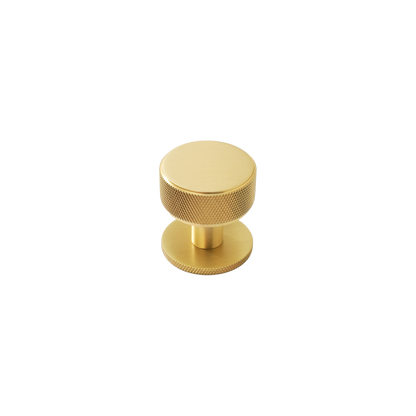 Momo Belgravia Knurled Round Knob Solid Brass 35mm in Brushed Satin Brass (1)