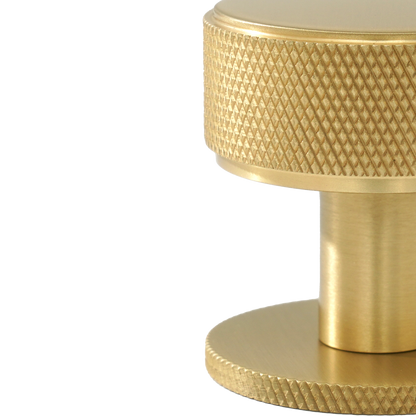 Momo Belgravia Knurled Round Knob Solid Brass 35mm in Brushed Satin Brass (2)