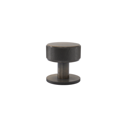 Momo Belgravia Knurled Round Knob Solid Brass 35mm in Dark Brushed Brass