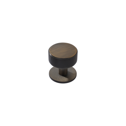 Momo Belgravia Knurled Round Knob Solid Brass 35mm in Dark Brushed Brass (1)