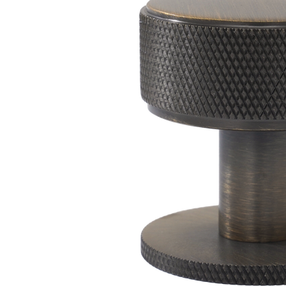 Momo Belgravia Knurled Round Knob Solid Brass 35mm in Dark Brushed Brass (2)