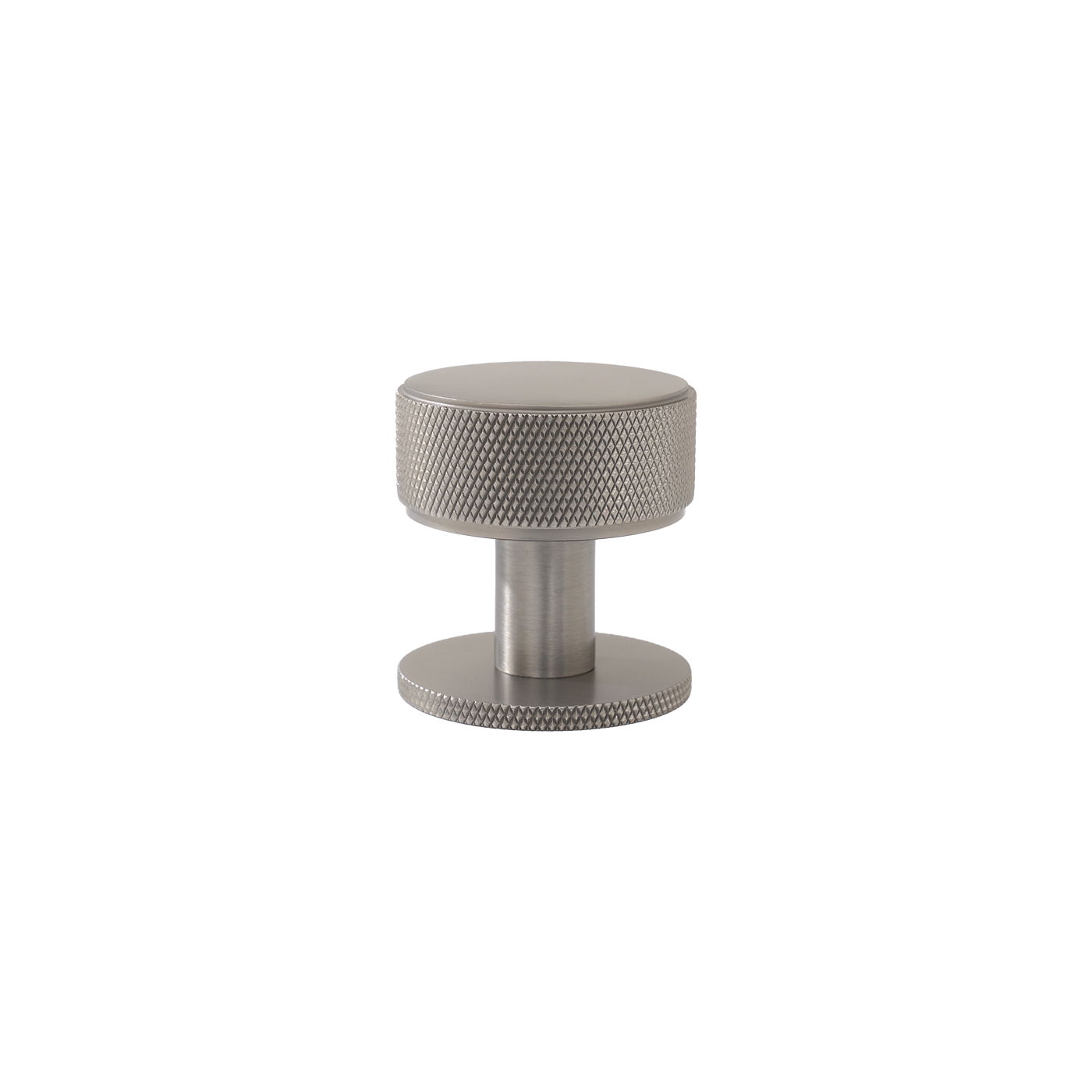 Momo Belgravia Knurled Round Knob Solid Brass 35mm in Dull Brushed Nickel