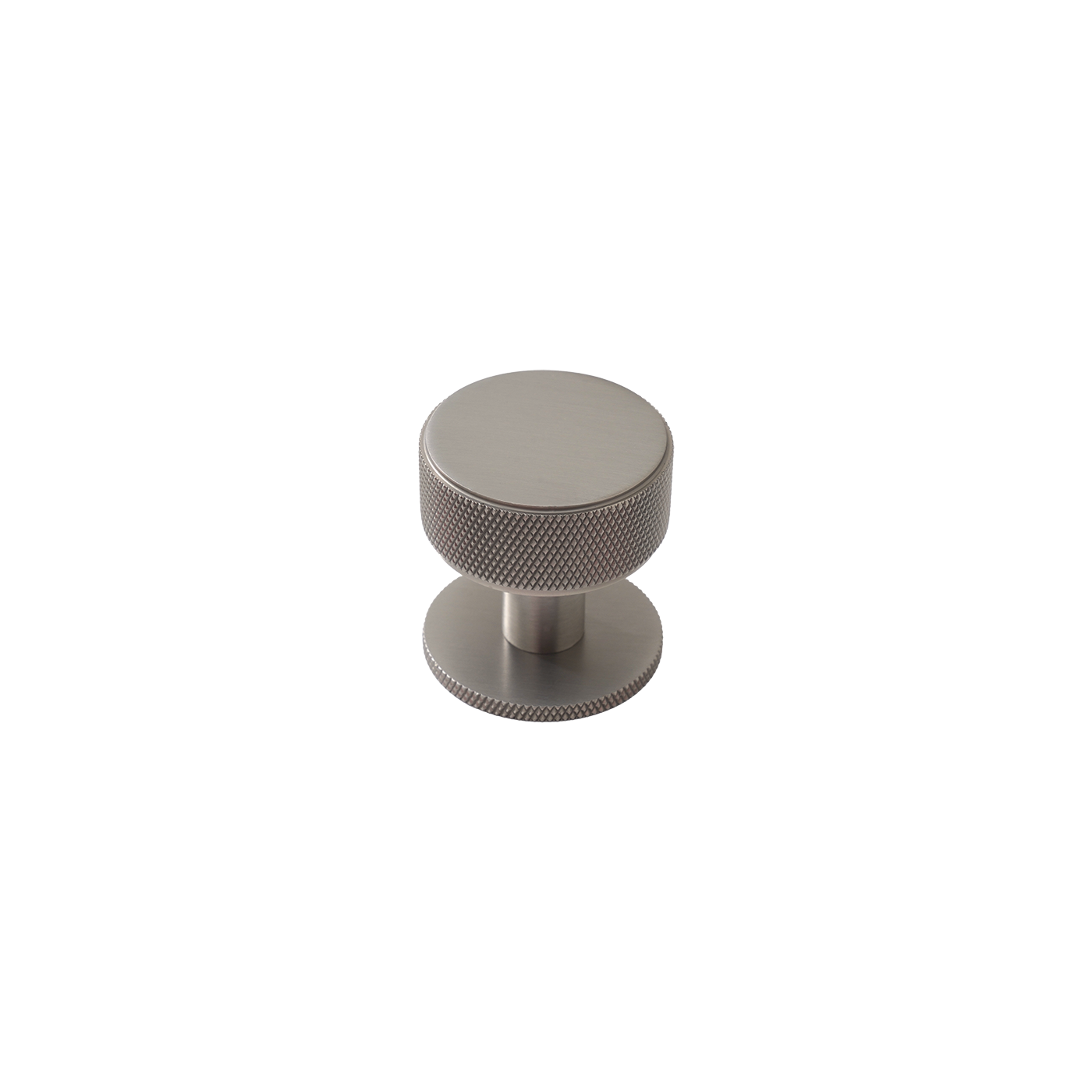 Momo Belgravia Knurled Round Knob Solid Brass 35mm in Dull Brushed Nickel (1)