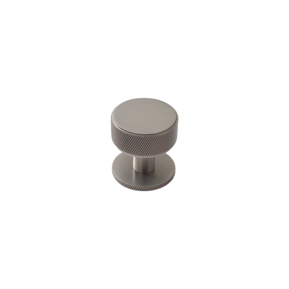 Momo Belgravia Knurled Round Knob Solid Brass 35mm in Dull Brushed Nickel (1)