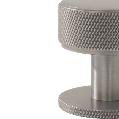 Momo Belgravia Knurled Round Knob Solid Brass 35mm in Dull Brushed Nickel (2)