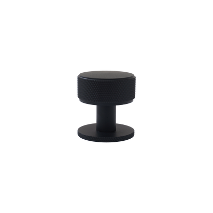 Momo Belgravia Knurled Round Knob Solid Brass 35mm in Matt Black