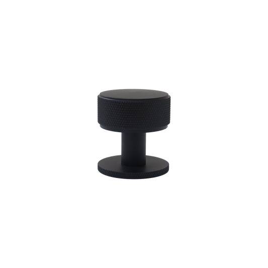 Momo Belgravia Knurled Round Knob Solid Brass 35mm in Matt Black