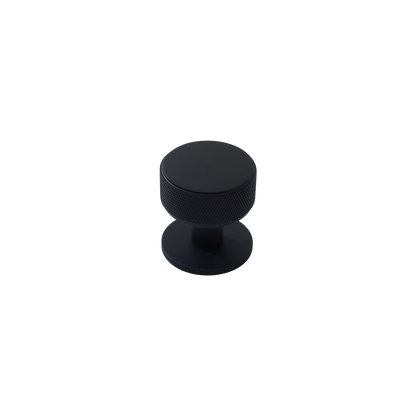 Momo Belgravia Knurled Round Knob Solid Brass 35mm in Matt Black (1)