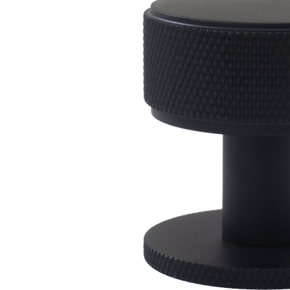 Momo Belgravia Knurled Round Knob Solid Brass 35mm in Matt Black (2)