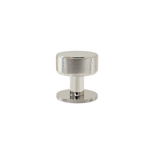 Momo Belgravia Knurled Round Knob  Solid Brass 35mm in Polished Nickel