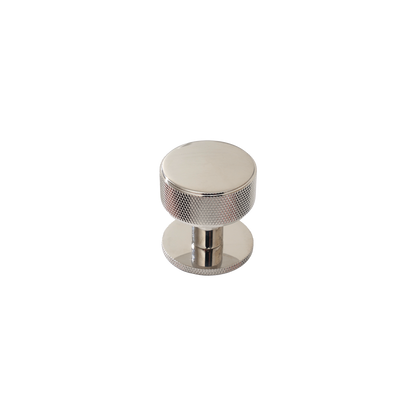 Momo Belgravia Knurled Round Knob  Solid Brass 35mm in Polished Nickel (1)