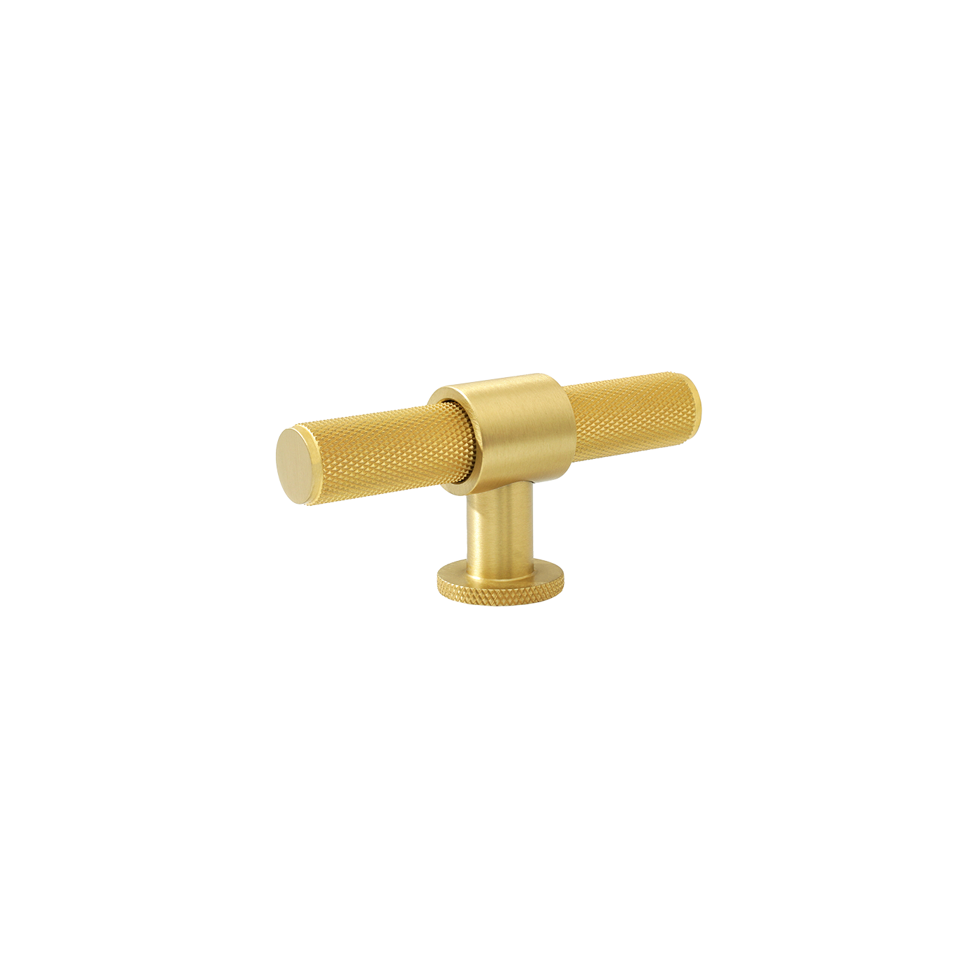 Momo Belgravia Knurled T Knob Solid Brass 82mm in Brushed Satin Brass