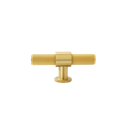 Momo Belgravia Knurled T Knob Solid Brass 82mm in Brushed Satin Brass (1)