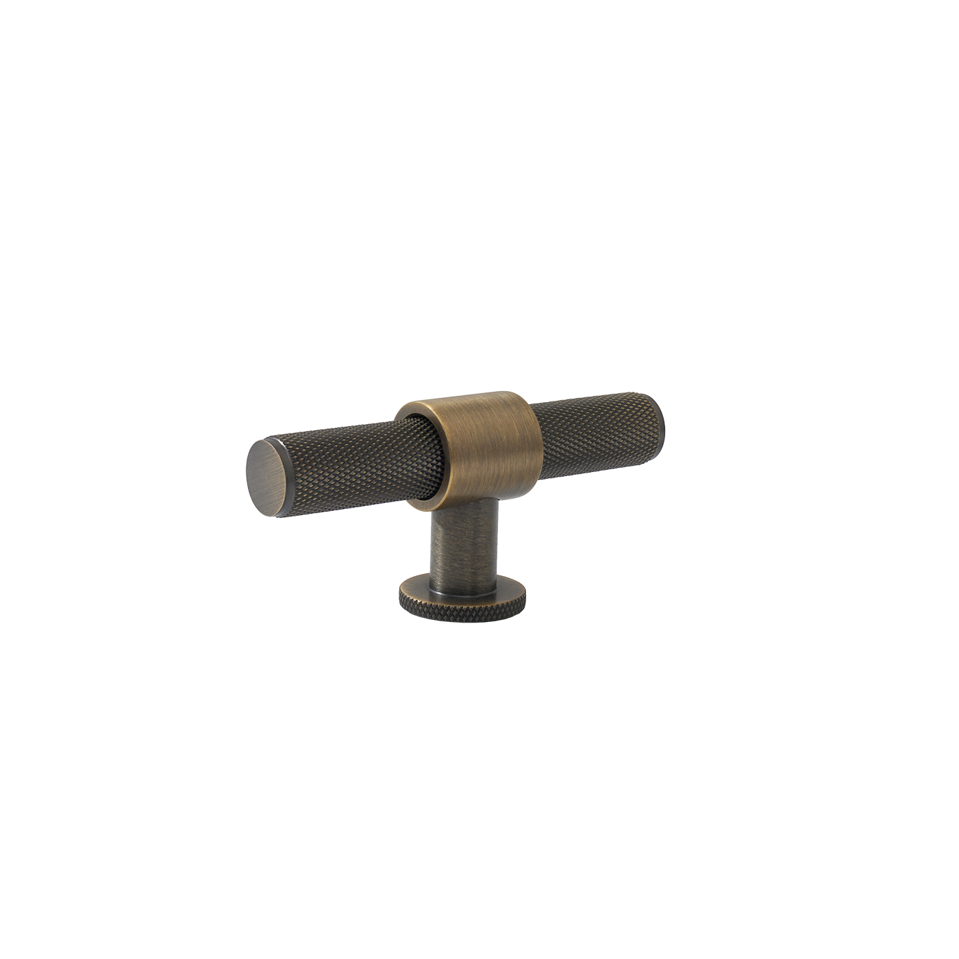 Momo Belgravia Knurled T Knob Solid Brass 82mm in Dark Brushed Brass