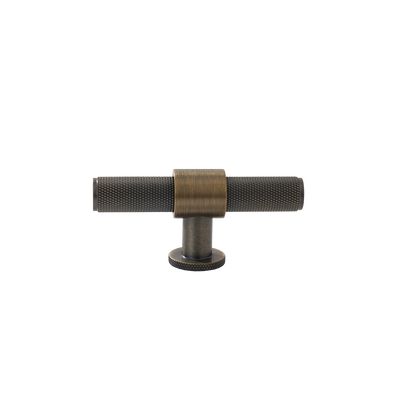 Momo Belgravia Knurled T Knob Solid Brass 82mm in Dark Brushed Brass (1)
