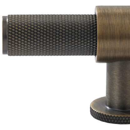 Momo Belgravia Knurled T Knob Solid Brass 82mm in Dark Brushed Brass (2)