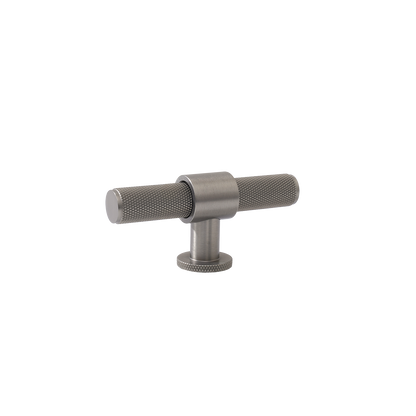 Momo Belgravia Knurled T Knob Solid Brass 82mm in Dull Brushed Nickel