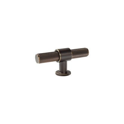 Momo Belgravia Knurled T Knob Solid Brass 82mm in Dark Bronze