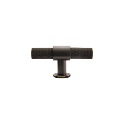 Momo Belgravia Knurled T Knob Solid Brass 82mm in Dark Bronze (1)