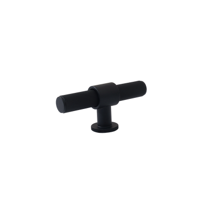 Momo Belgravia Knurled T Knob Solid Brass 82mm in Matt Black