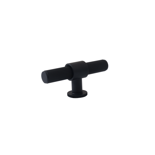 Momo Belgravia Knurled T Knob Solid Brass 82mm in Matt Black