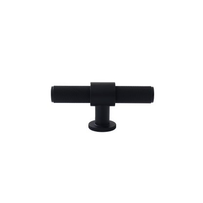 Momo Belgravia Knurled T Knob Solid Brass 82mm in Matt Black (1)