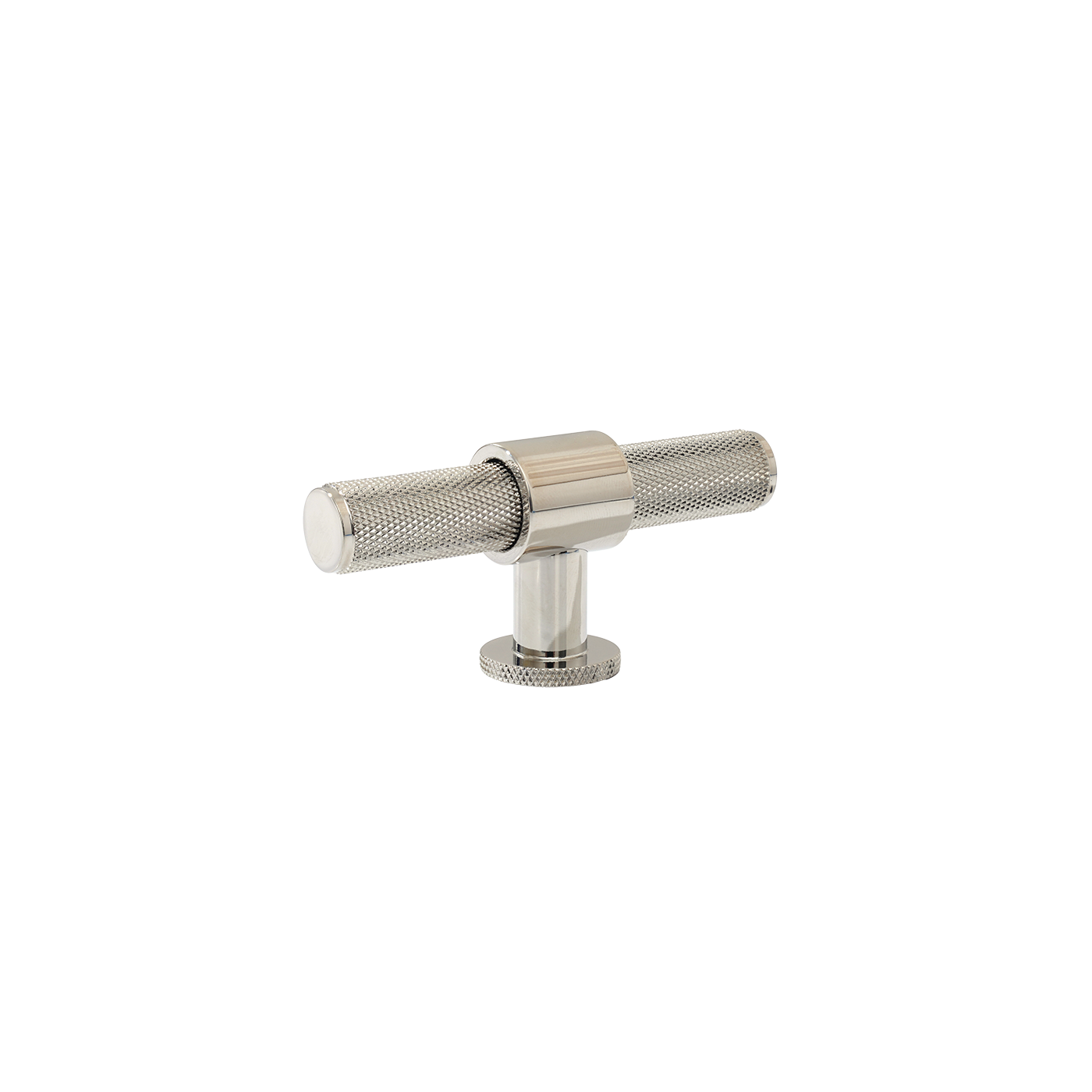 Momo Belgravia Knurled T Knob Solid Brass 82mm in Polished Nickel