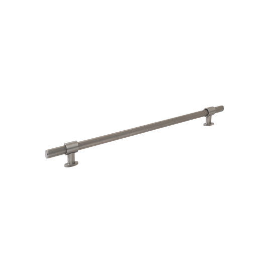 Momo Belgravia Knurled Solid Brass Door Pull Handle In Dull Brushed Nickel