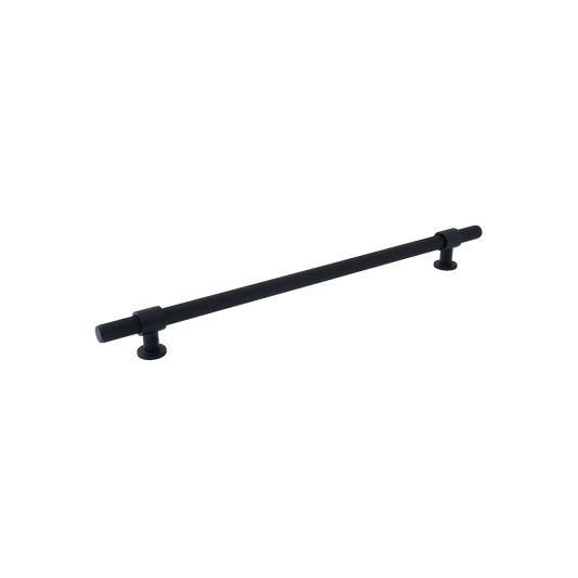 Momo Belgravia Knurled Solid Brass Door Pull Handle In Matt Black
