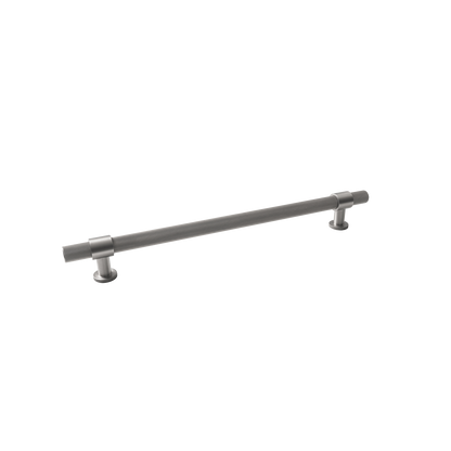 Momo Belgravia Knurled Solid Brass Entrance Pull Handle In Dull Brushed Nickel