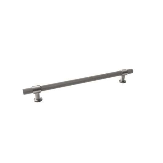 Momo Belgravia Knurled Solid Brass Entrance Pull Handle In Dull Brushed Nickel