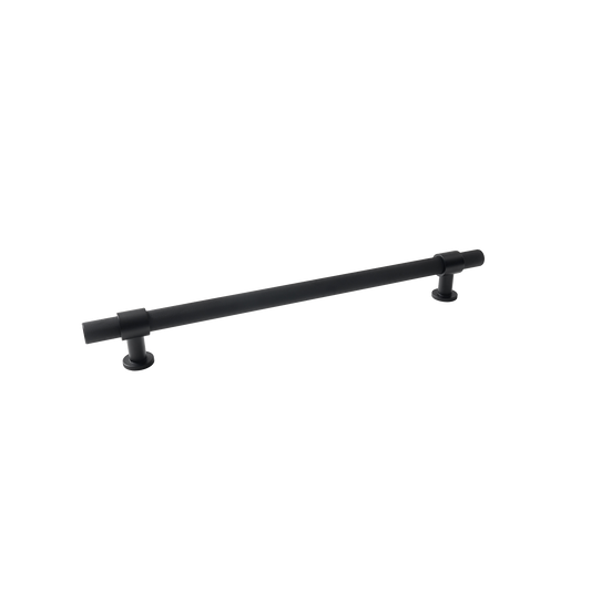 Momo Belgravia Knurled Solid Brass Entrance Pull Handle In Matt Black