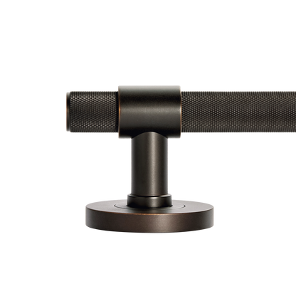 Momo Belgravia Solid Brass Knurled Lever Entrance Set In Dark Bronze (3)