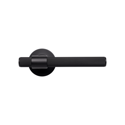 Momo Belgravia Solid Brass Knurled Tubular Latch Passage Lever Set In Matt Black (1)