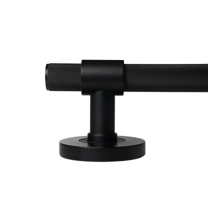 Momo Belgravia Solid Brass Knurled Mortice Lock Passage Lever Set In Matt Black (3)