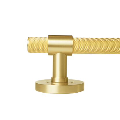 Momo Belgravia Solid Brass Knurled Lever Handle Set in Brushed Satin Brass (3)