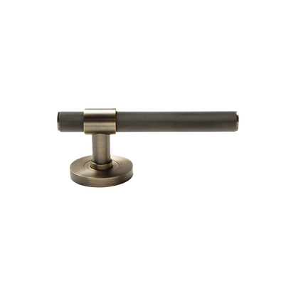 Momo Belgravia Solid Brass Knurled Lever Handle Set in Dark Brushed Brass (1)